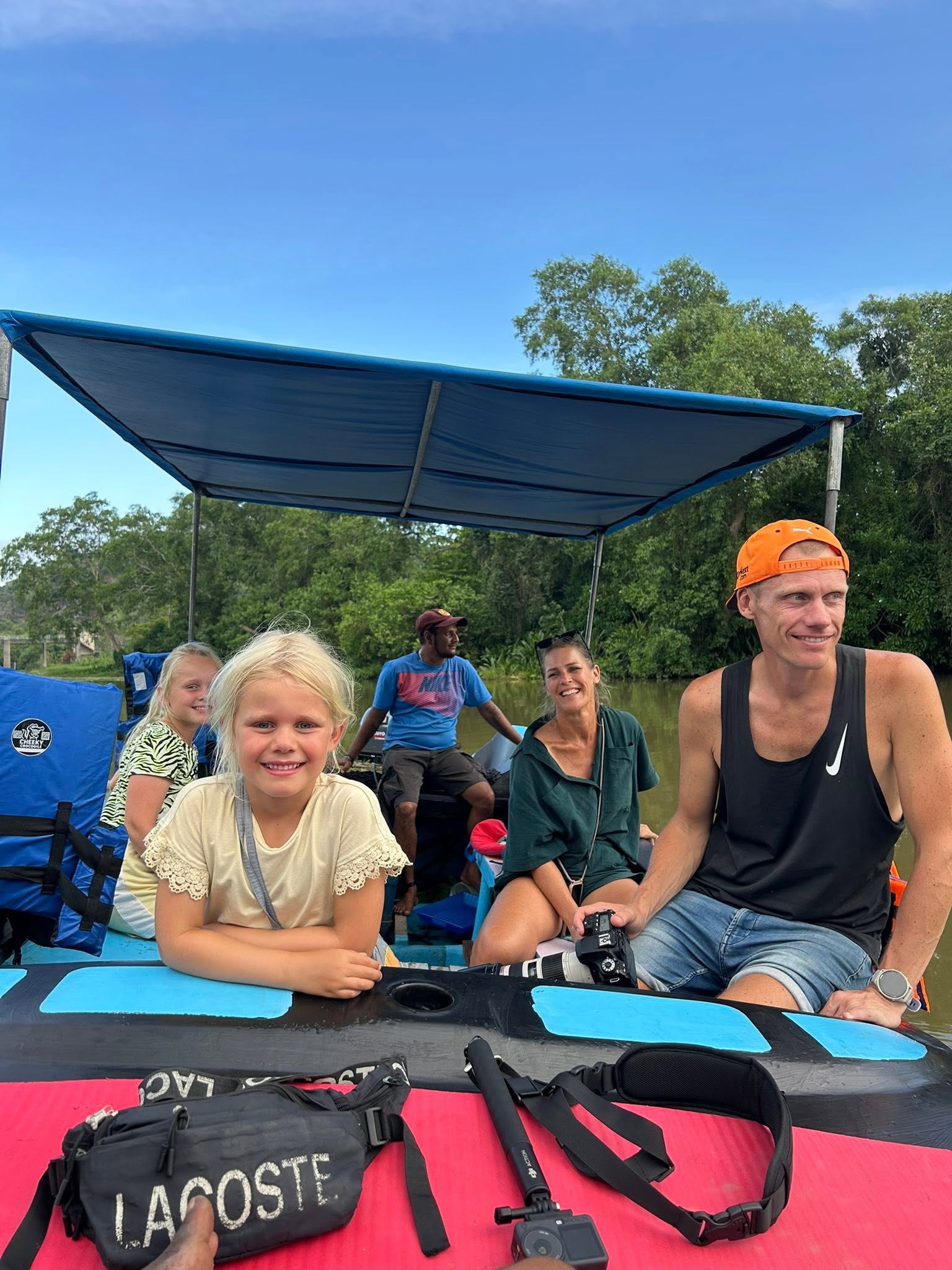 Safari boat cruising