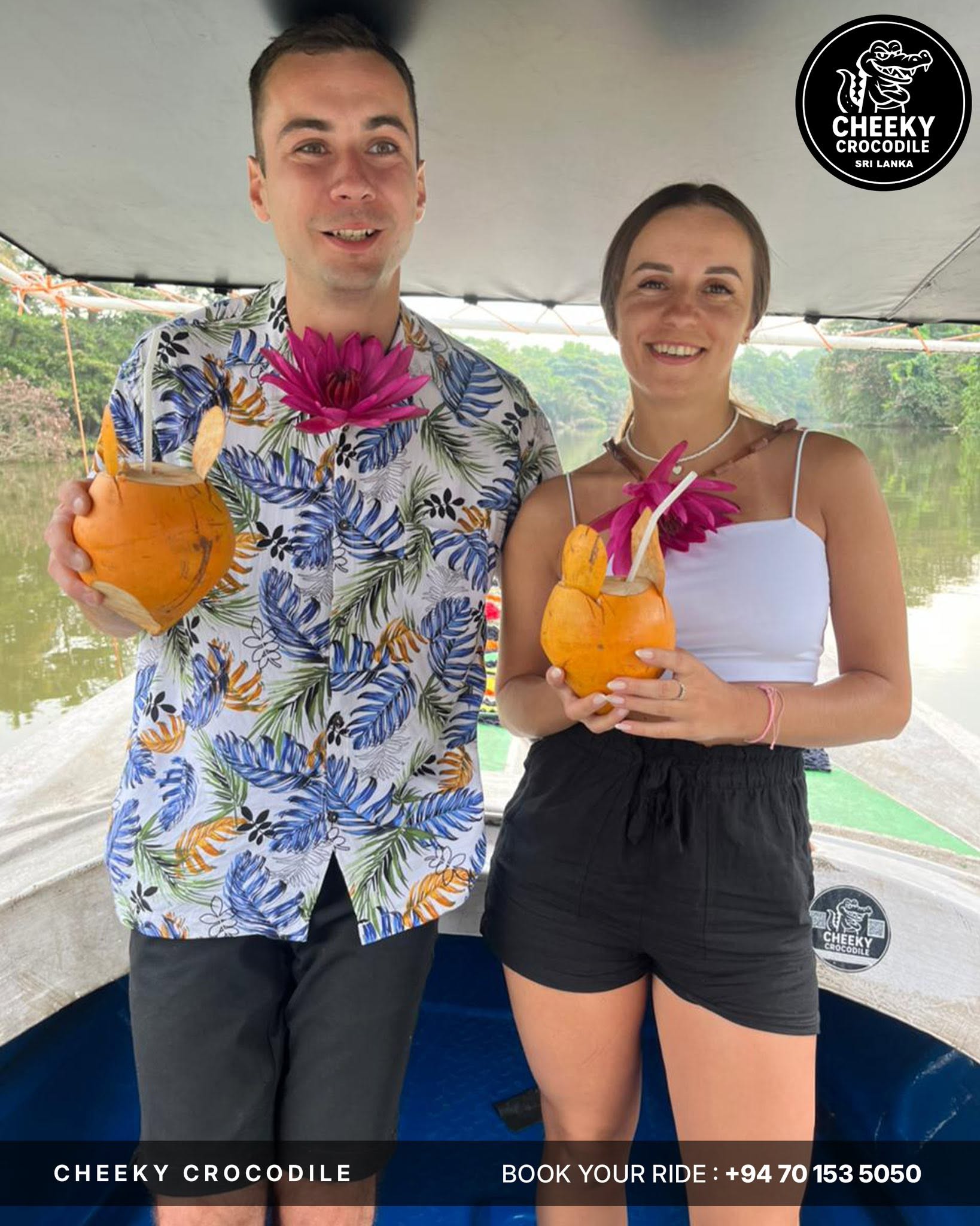 Safari boat cruising