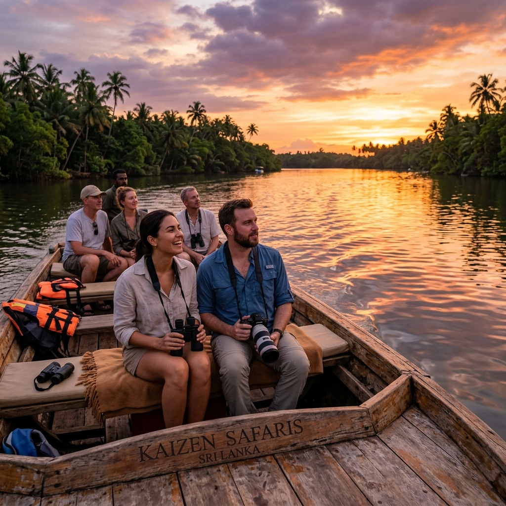 Golden sunset river cruise